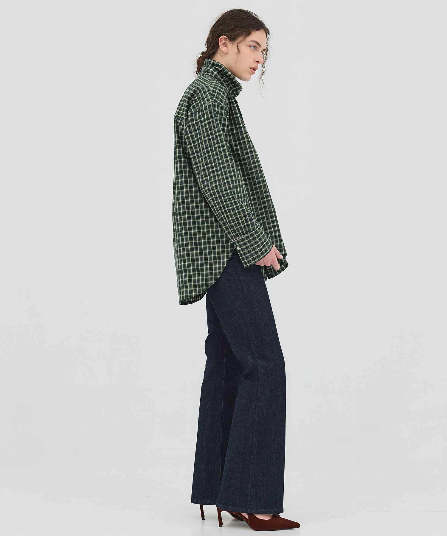 【再入荷｜残り1点】ミニチェックスタンドカラーシャツ