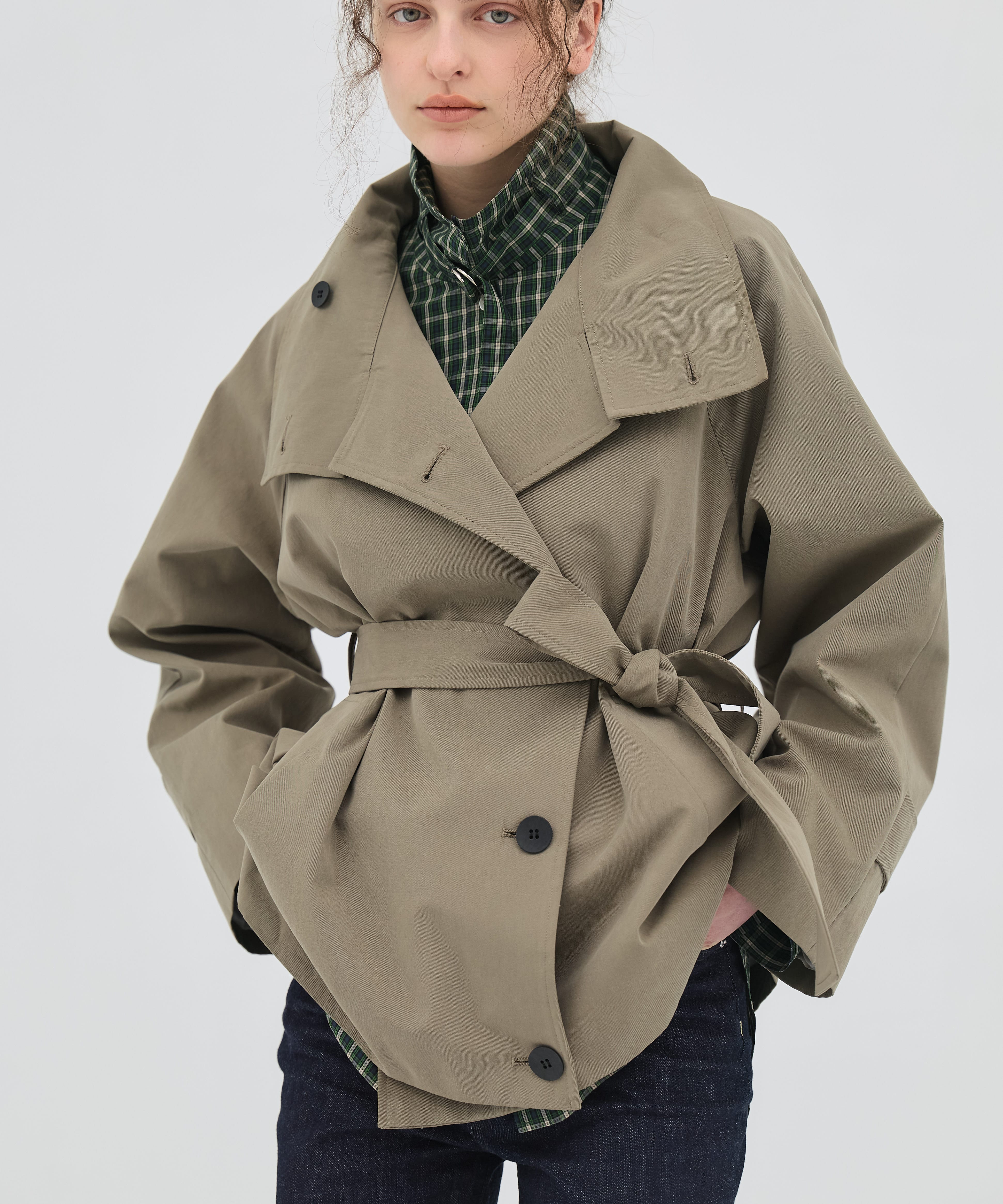 【再入荷｜残り1点】ミニチェックスタンドカラーシャツ