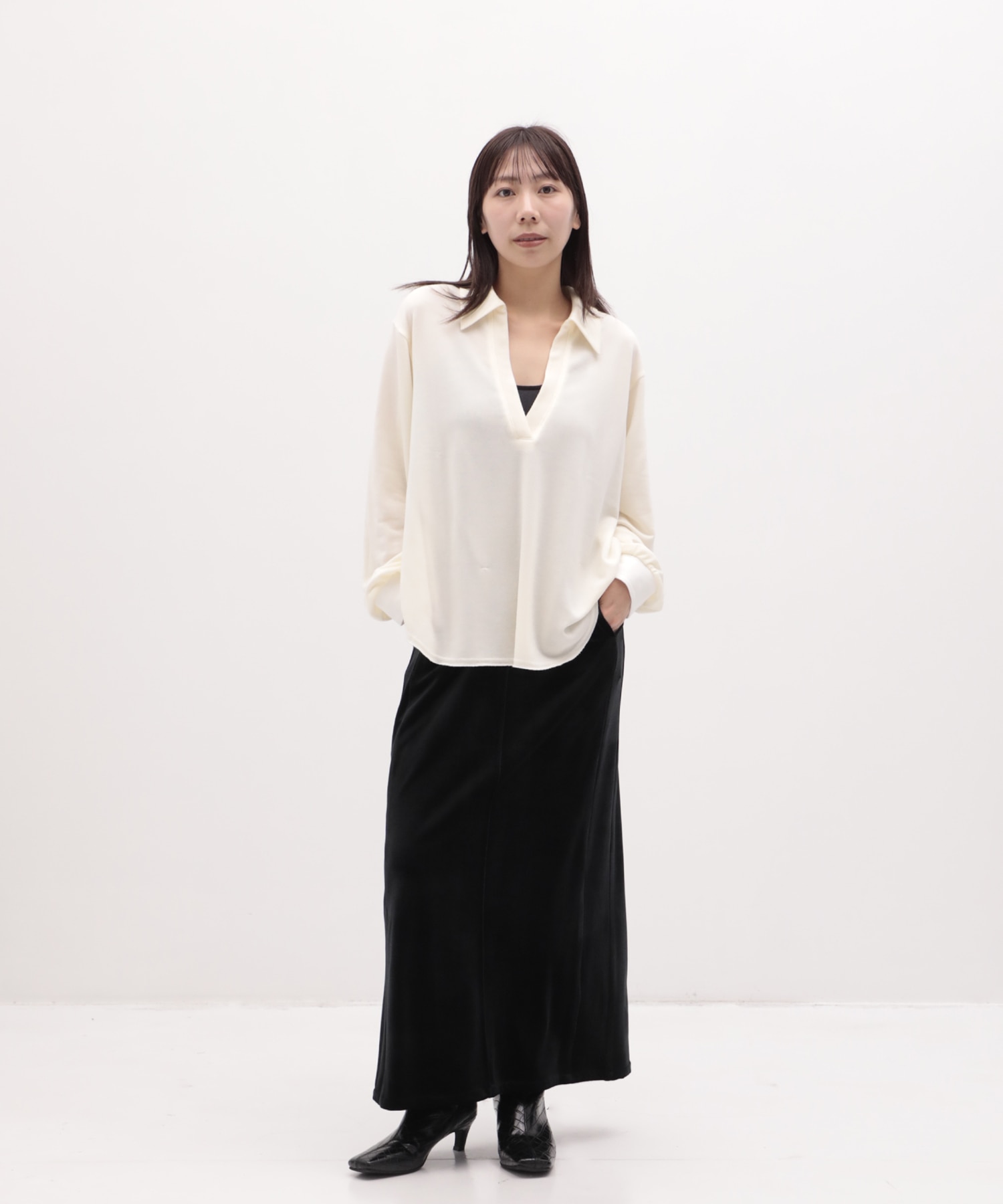 カシミヤシルクスキッパートップス
