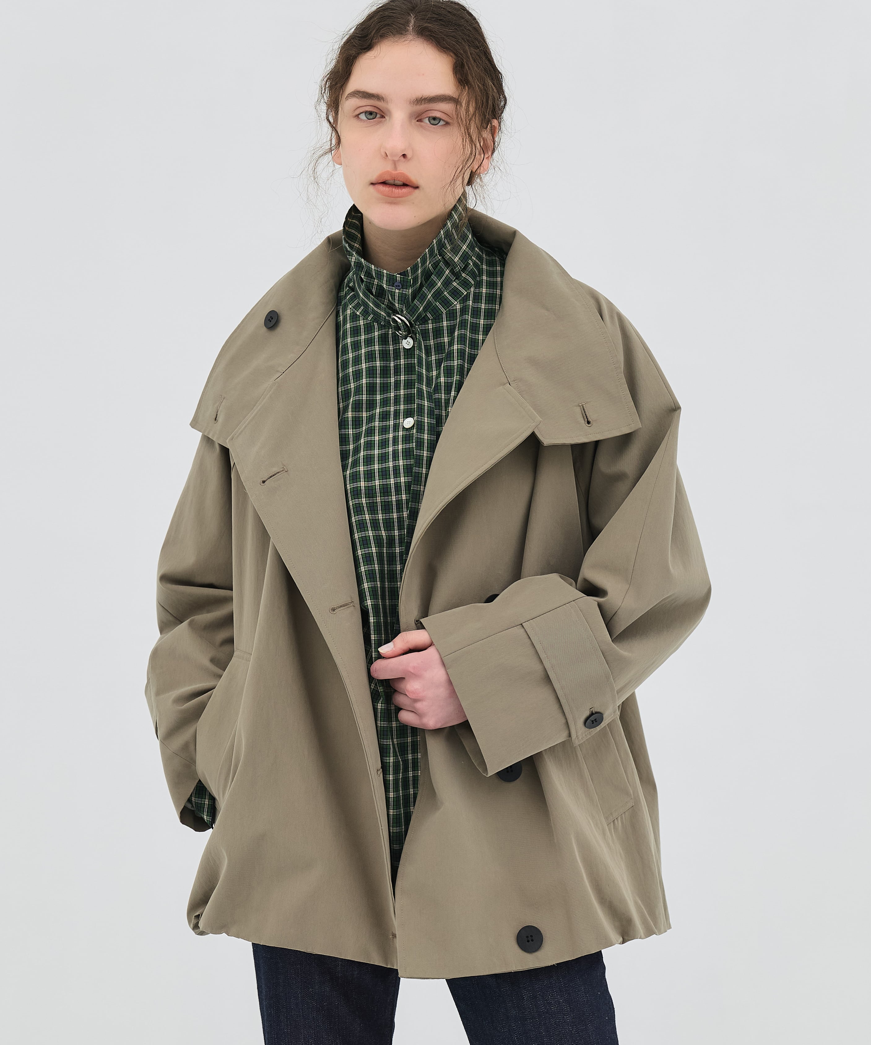 【再入荷｜残り1点】ミニチェックスタンドカラーシャツ