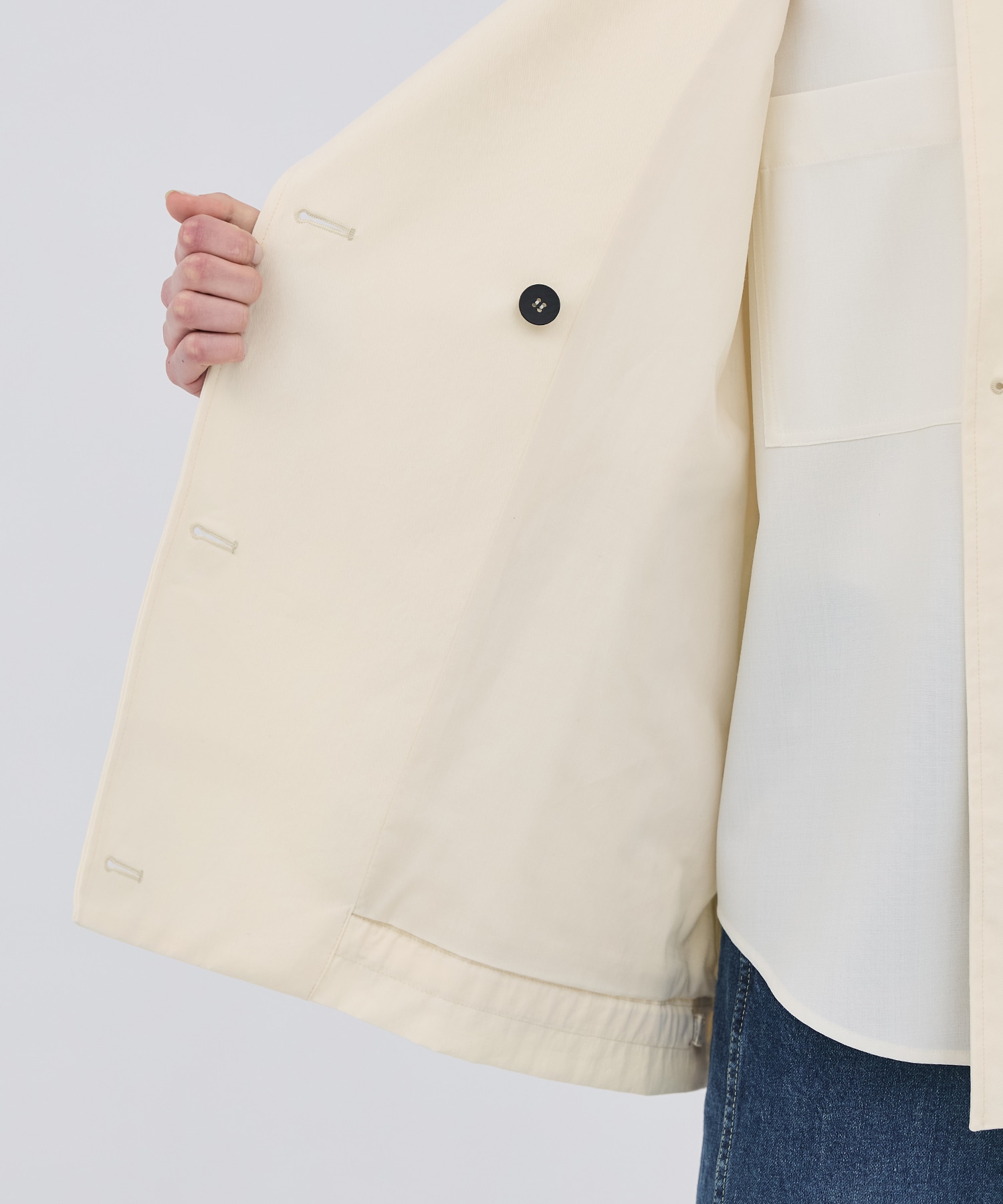 【完売間近】ファンネルネックショートトレンチコート