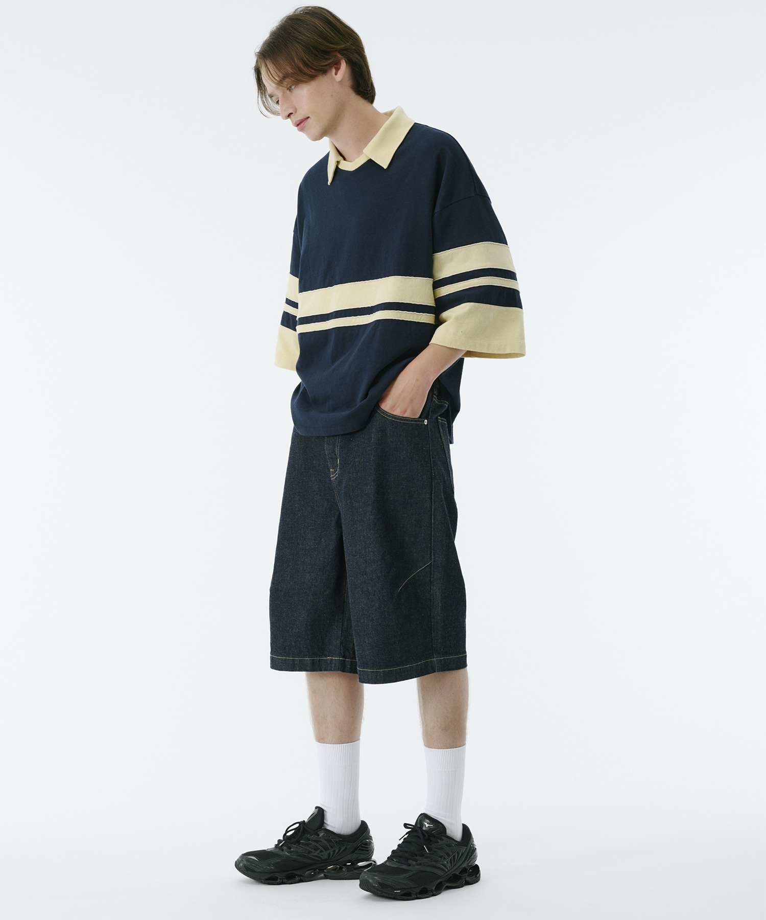 【残りわずか】リラックスボーダーポロTEE