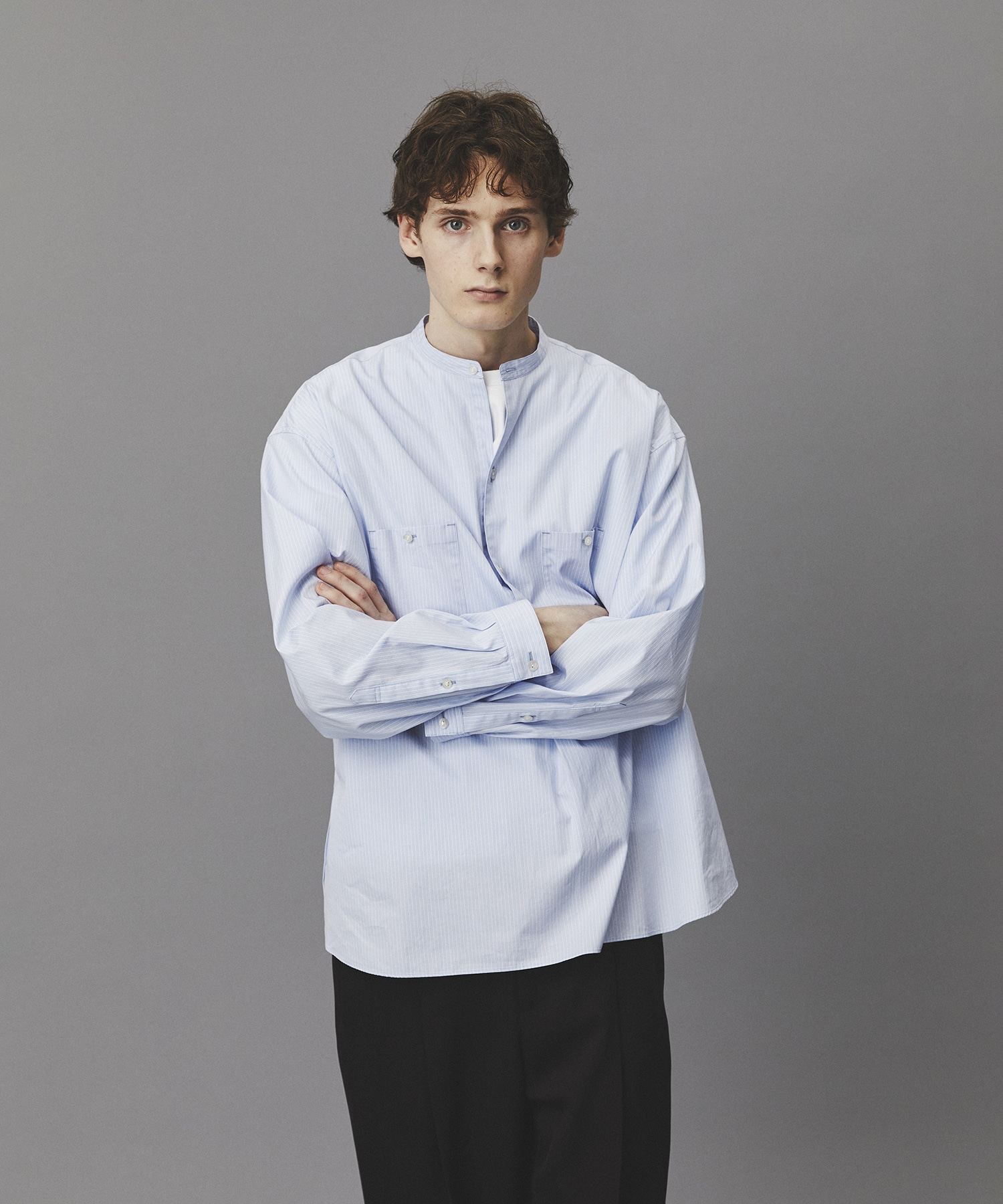【残りわずか】Suvin Giza Band Skipper Shirts