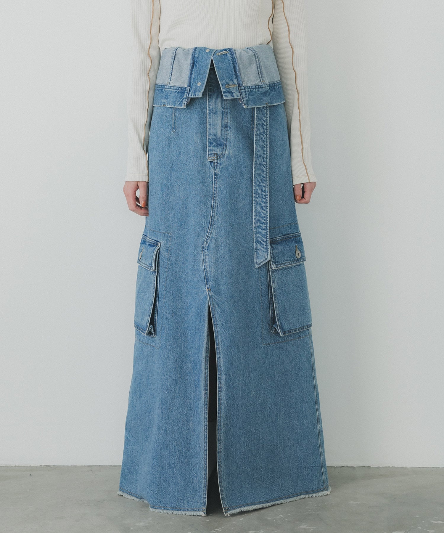 DENIM BARETOP DRESS