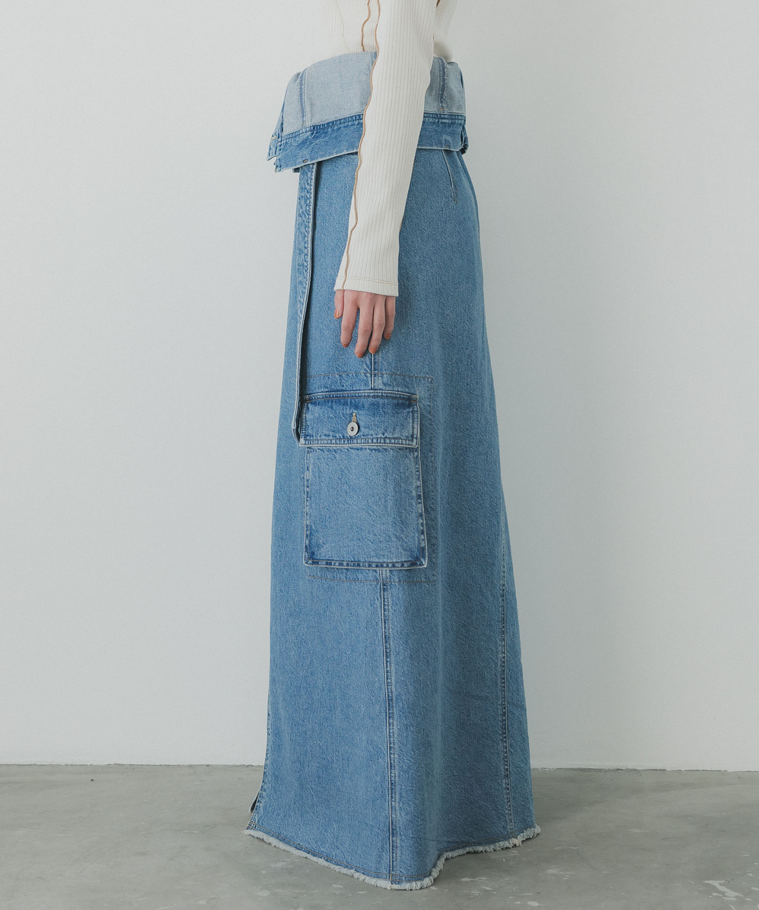 DENIM BARETOP DRESS