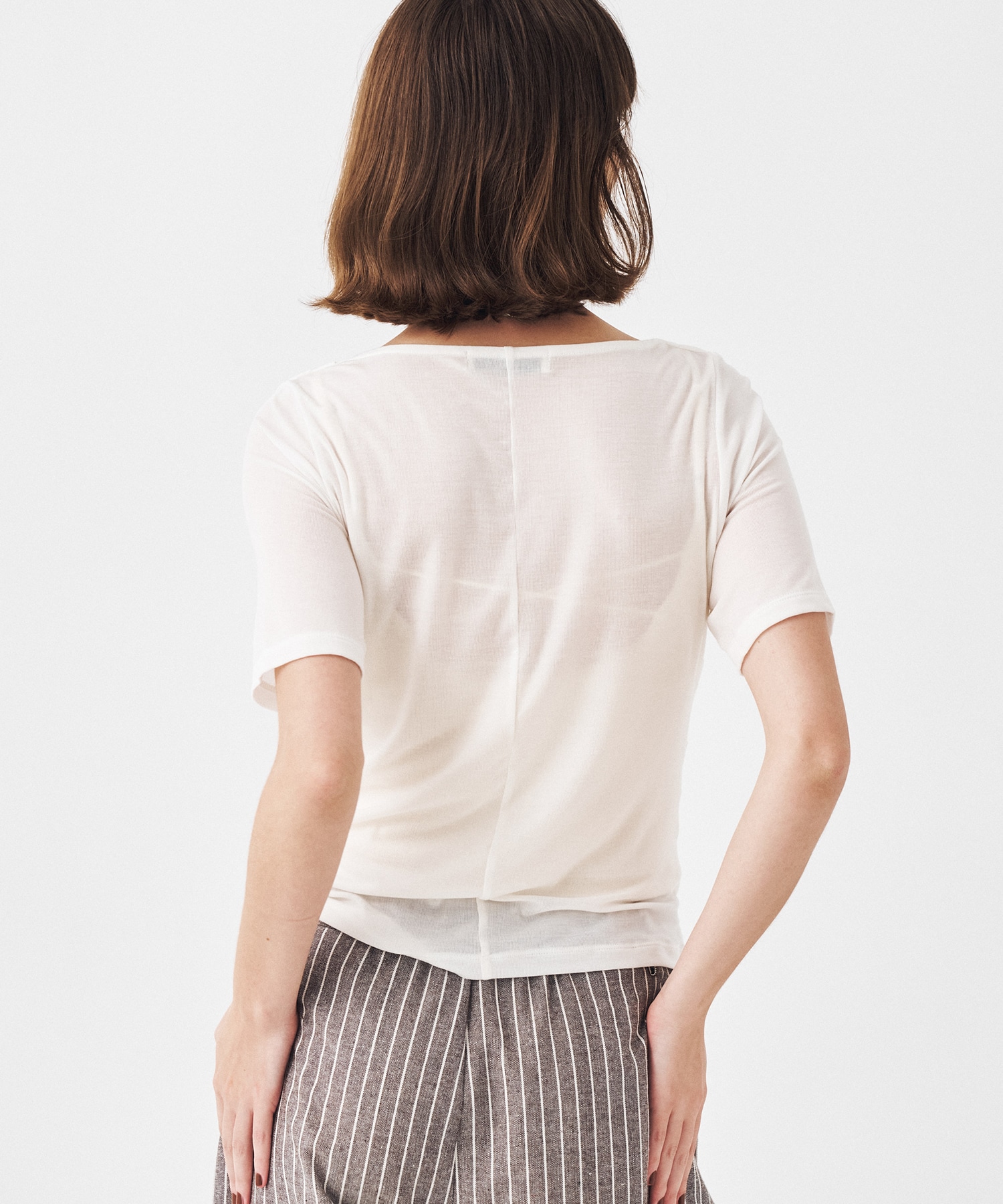 【再入荷】ドレープハーフスリーブトップ