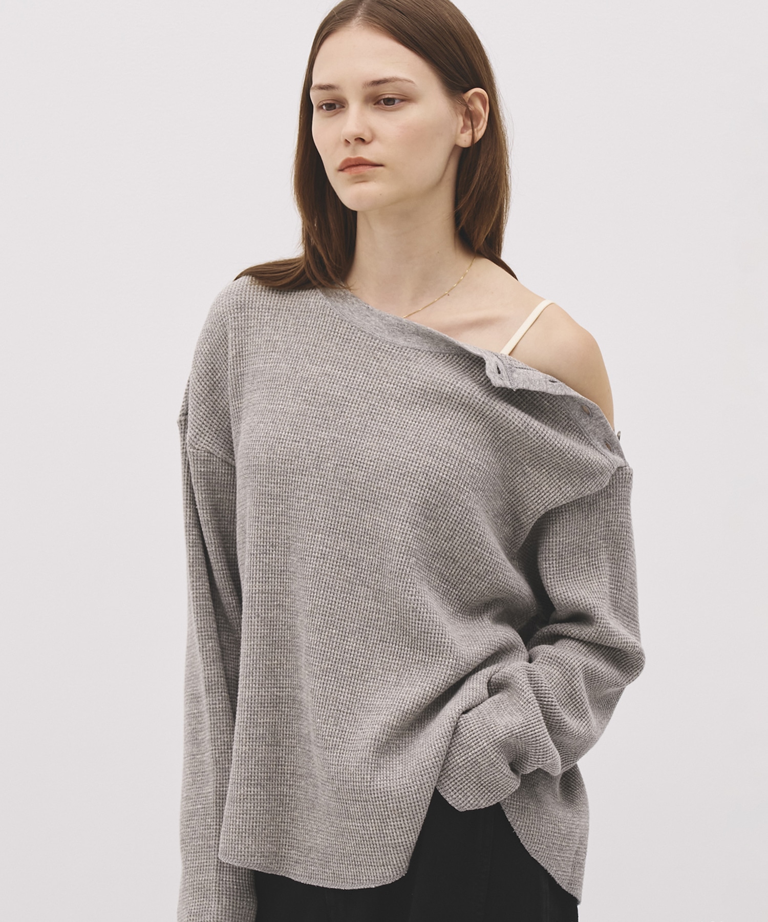 【残り僅か】コットンワッフルロングスリーブTシャツ