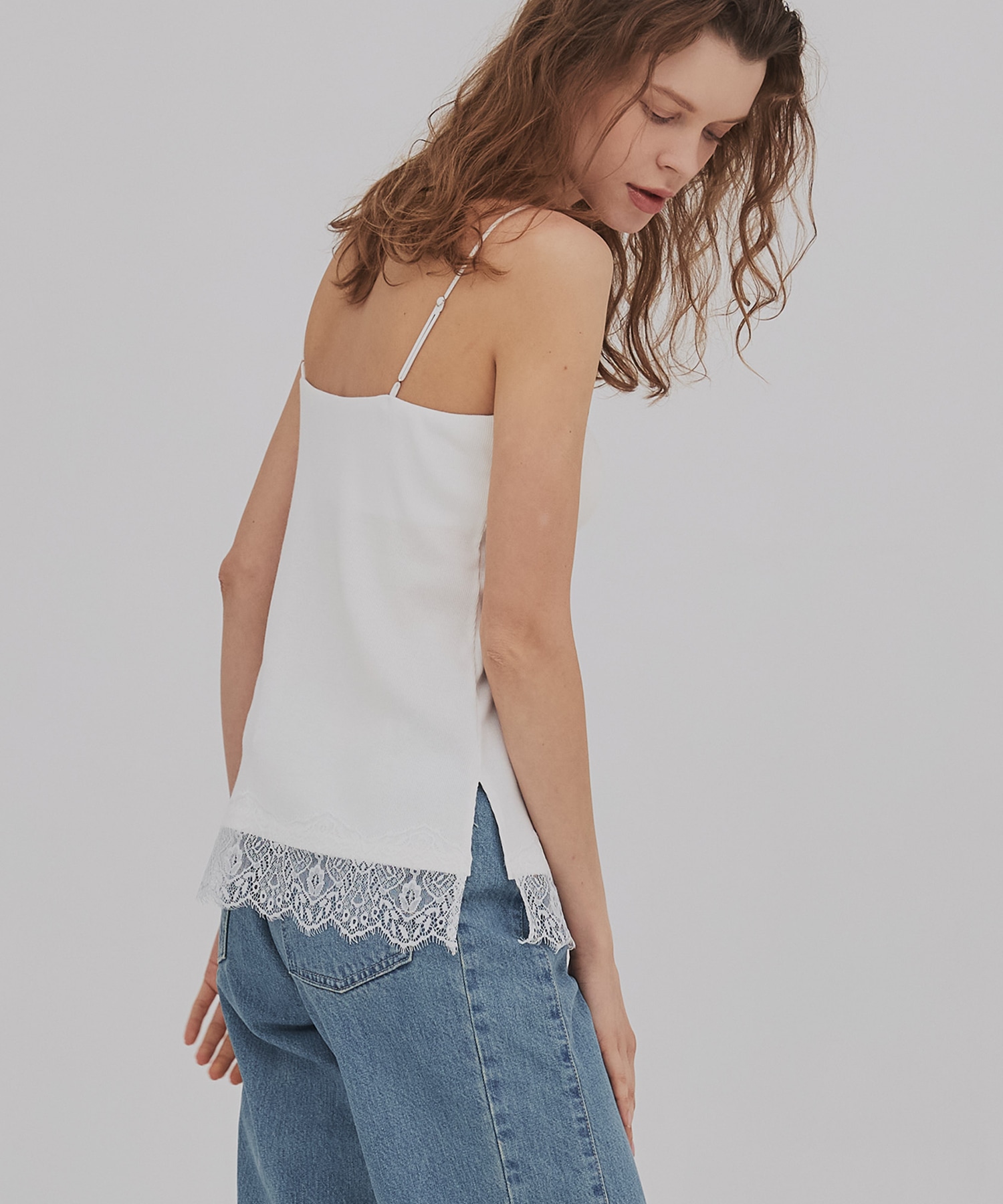 【再入荷】レーストリムキャミソール