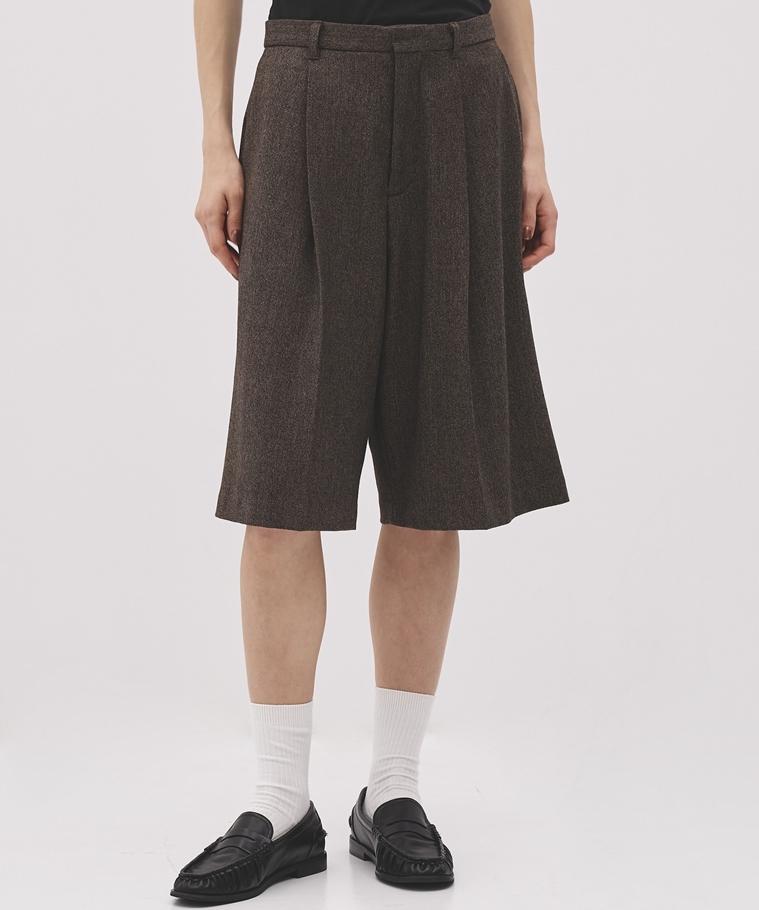 【残り1点｜再入荷なし】-Luxe- クラシカルヘリンボーンハーフパンツ