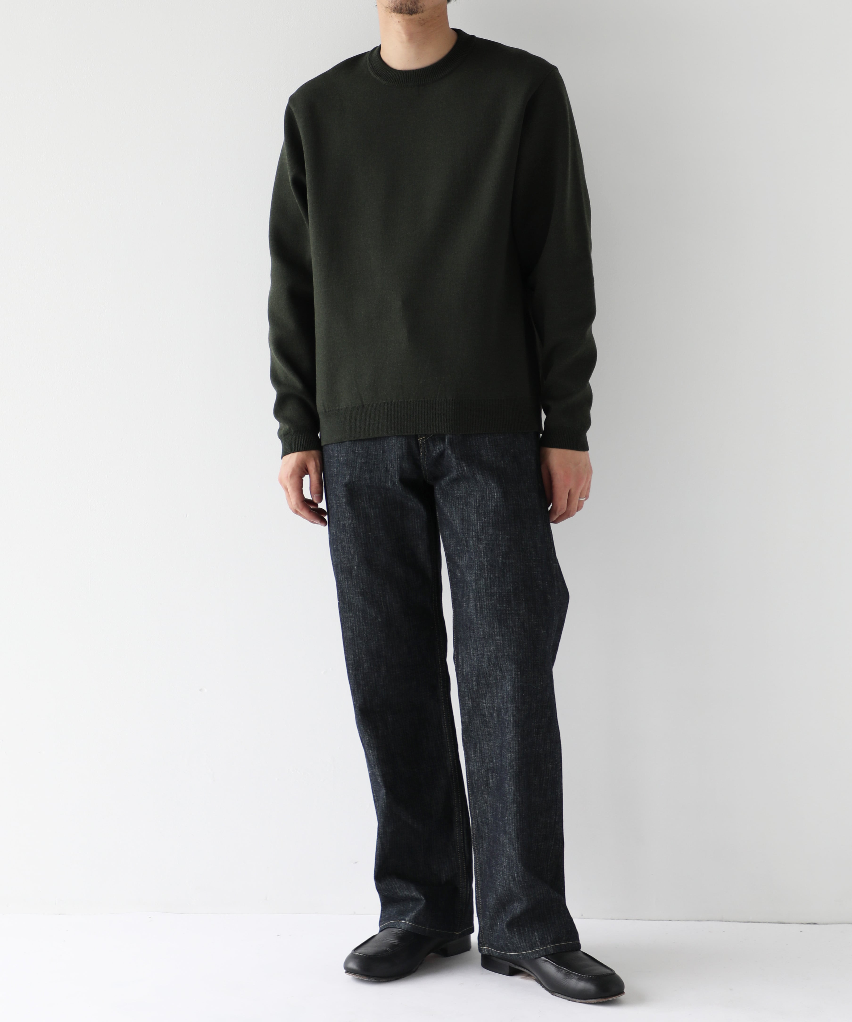 ヘリンボーンストレートデニム