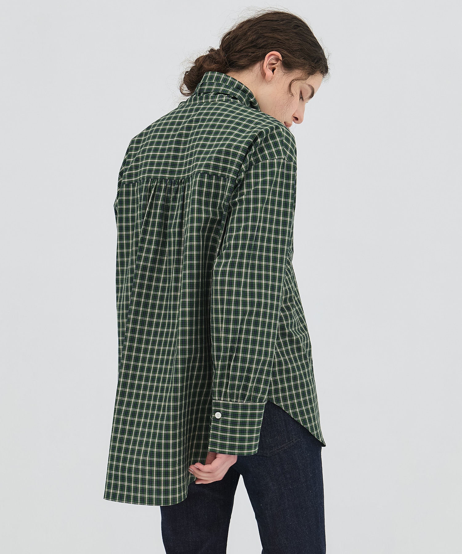 【再入荷｜残り1点】ミニチェックスタンドカラーシャツ