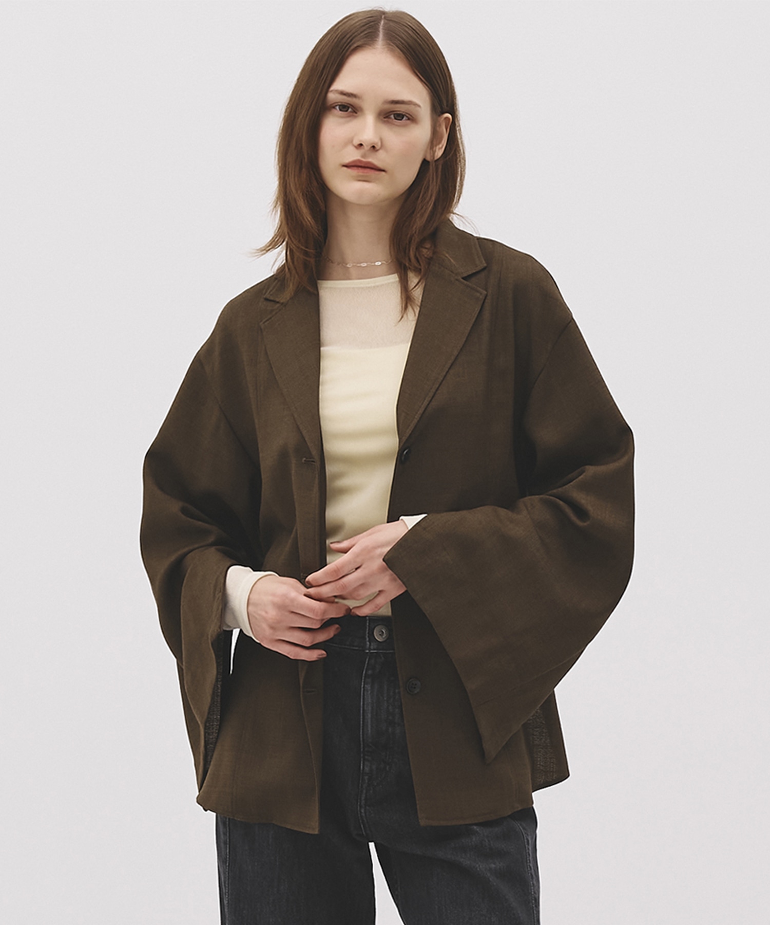 【WEB|一部店舗限定】ウールジョーゼットスリットジャケット