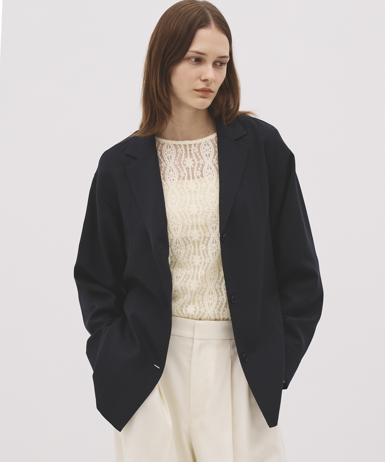 【WEB|一部店舗限定】ウールジョーゼットスリットジャケット