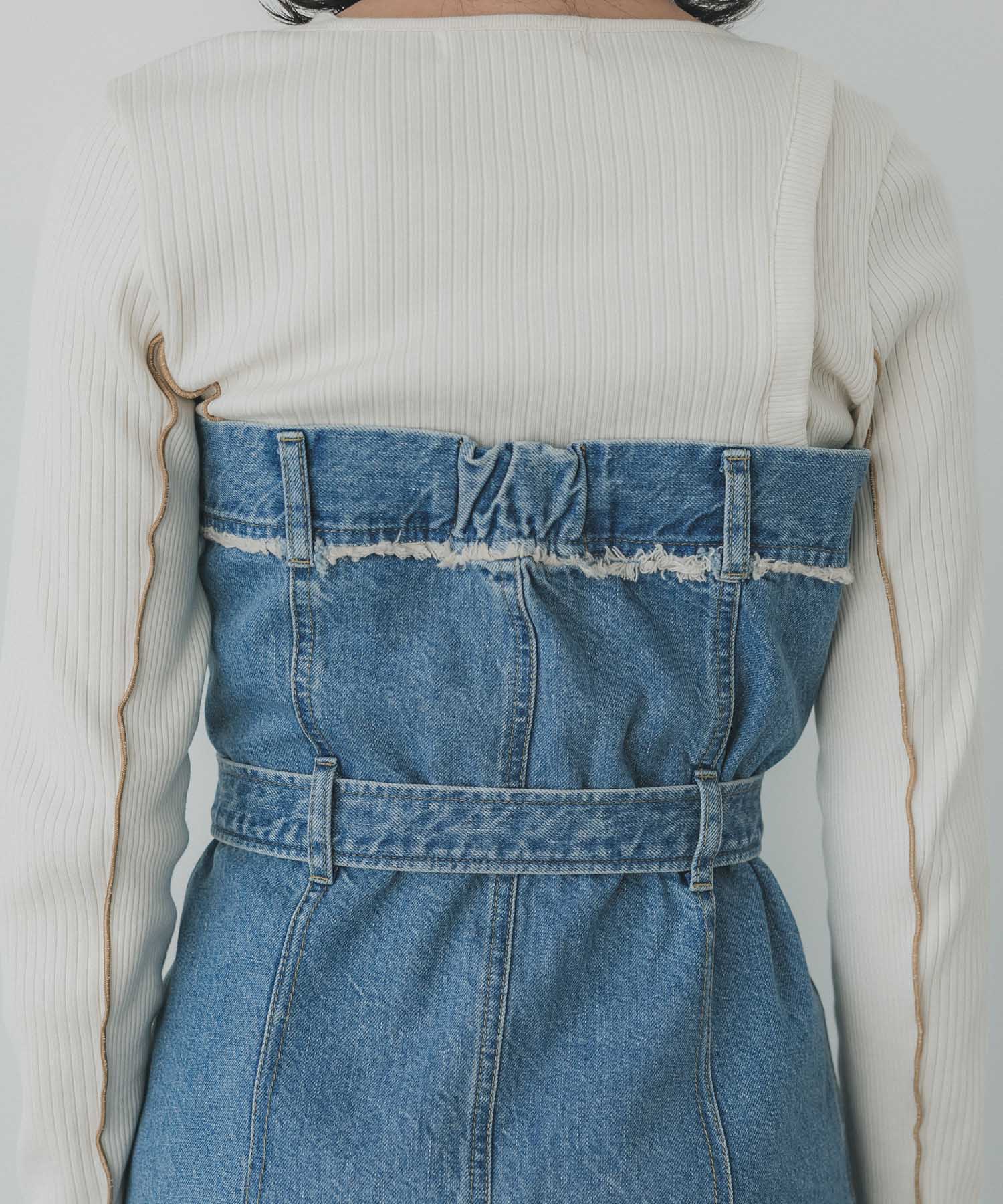DENIM BARETOP DRESS