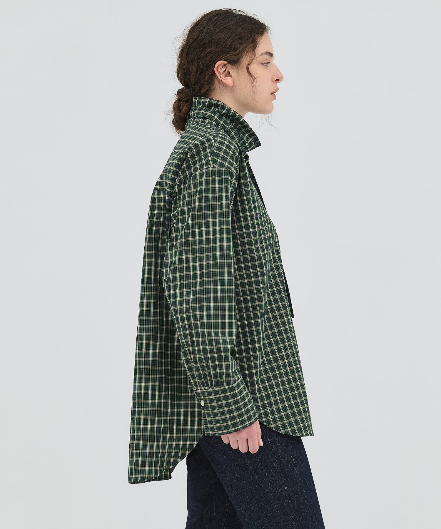 【再入荷｜残り1点】ミニチェックスタンドカラーシャツ