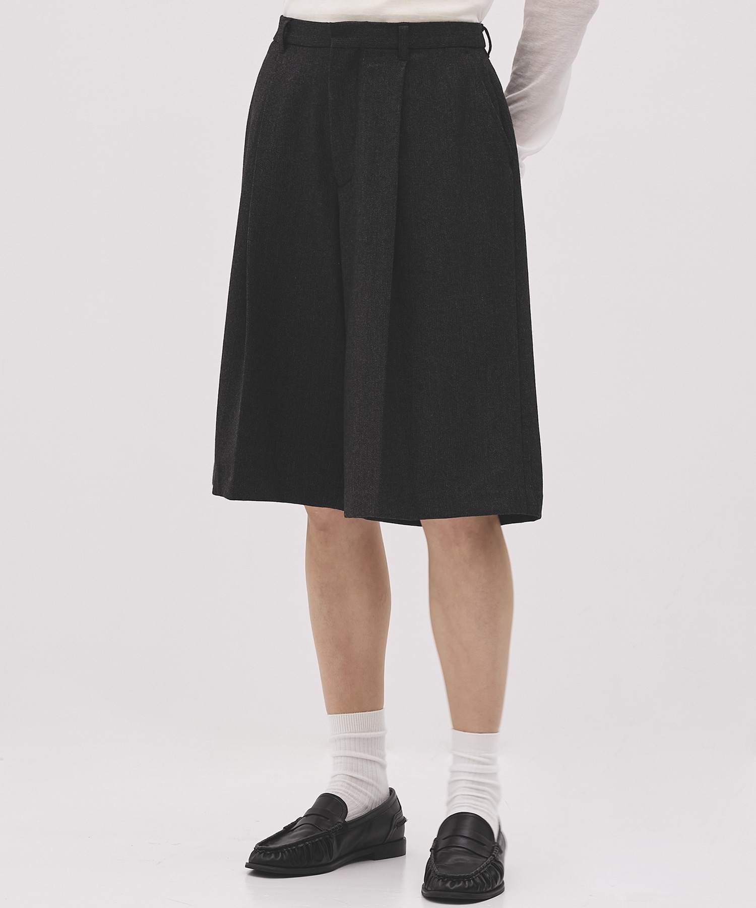 【残り1点|再入荷なし】-Luxe- クラシカルヘリンボーンハーフパンツ