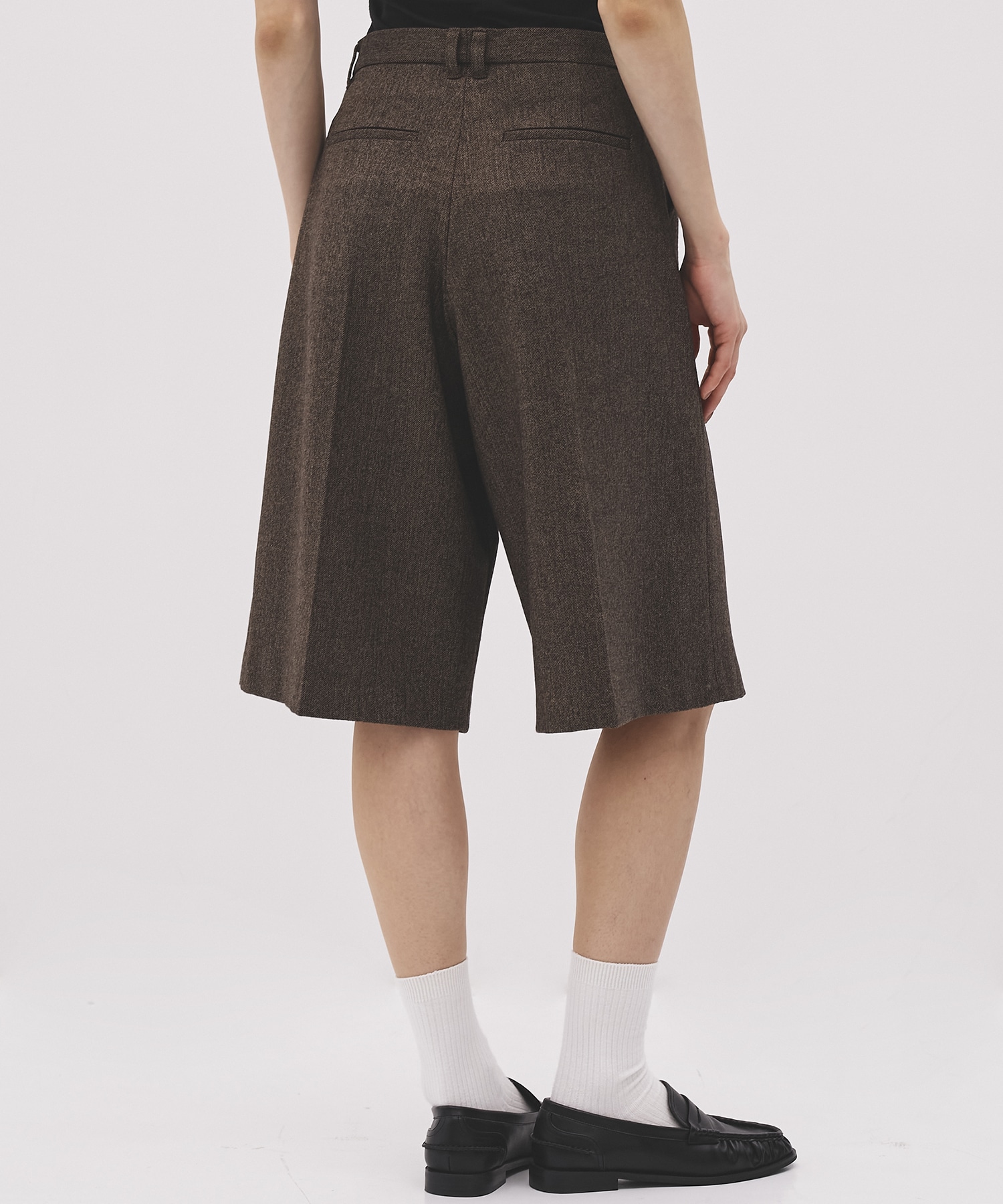 【残り1点｜再入荷なし】-Luxe- クラシカルヘリンボーンハーフパンツ