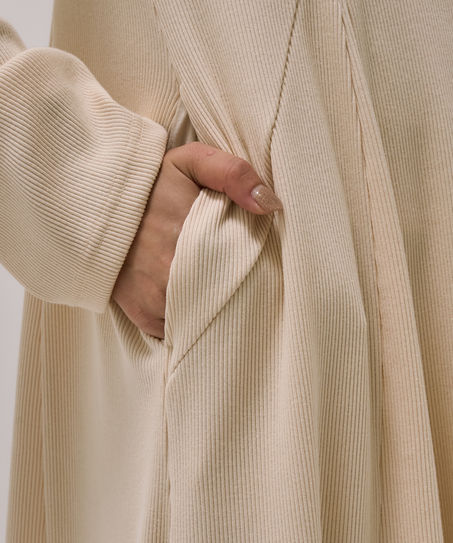 【完売間近】クリーンリブフレアワンピ