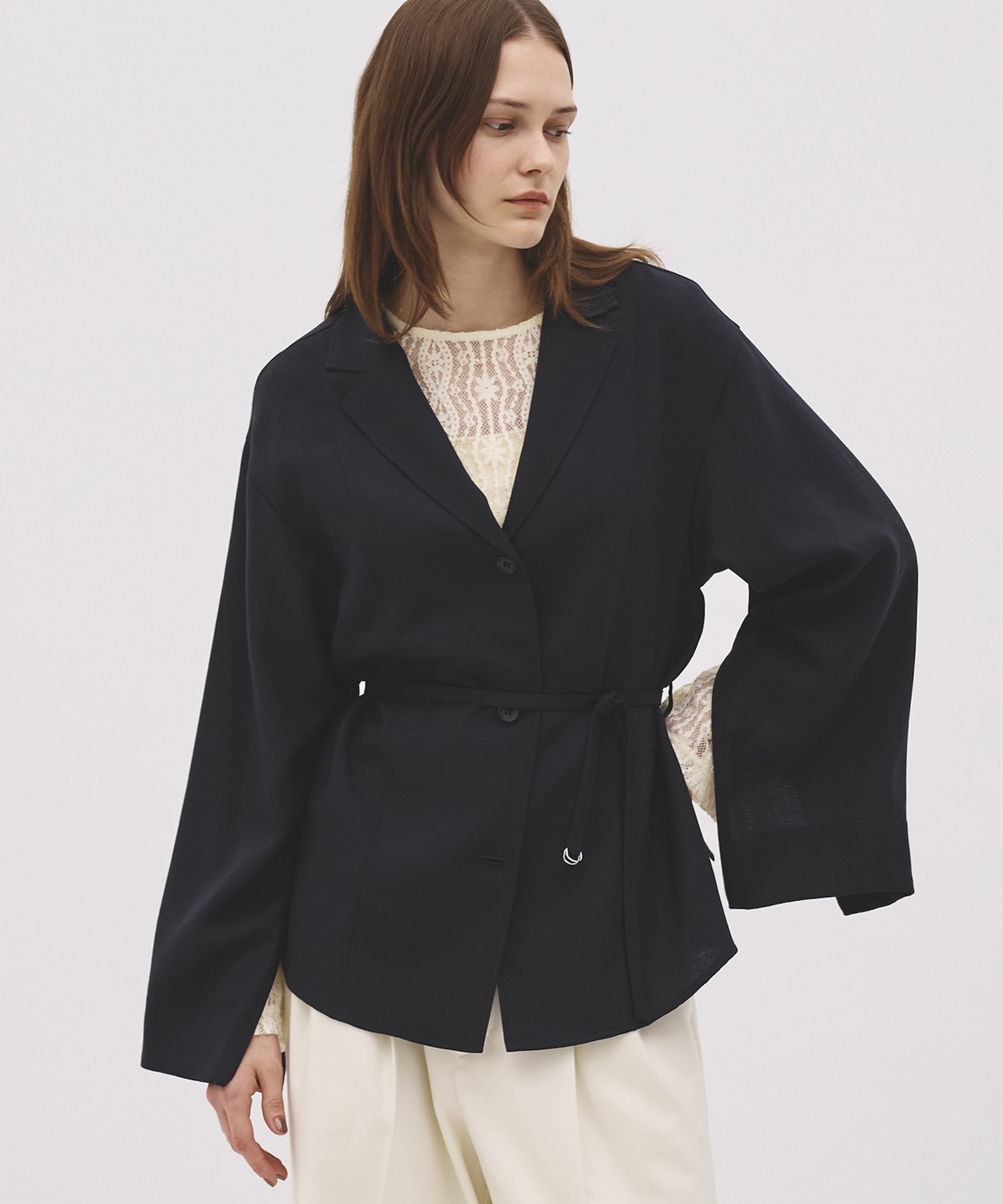 【WEB｜一部店舗限定】ウールジョーゼットスリットジャケット